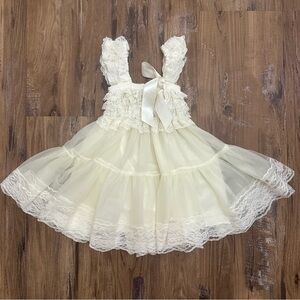 Elegant Cream Lace Kids Formal Dress